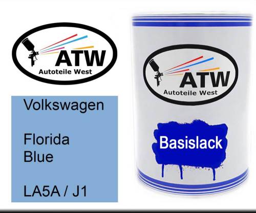 Volkswagen, Florida Blue, LA5A / J1: 500ml Lackdose, von ATW Autoteile West.